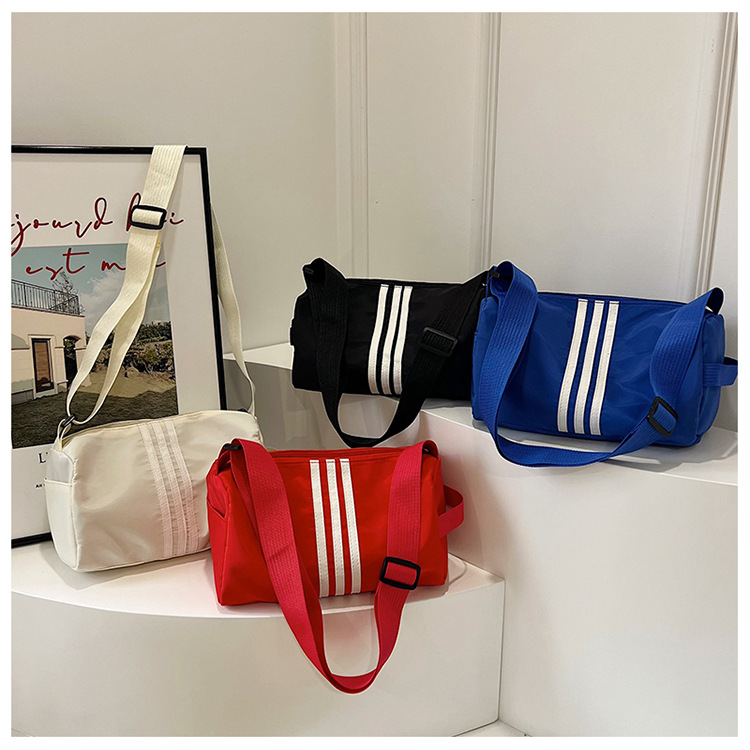 165g Weight Polyester Lining Material Sewing Thread Fashion Element Zipper Closure Type Single Shoulder Strap Strap Type Crossbody Bag Bags Type Daily, Sports Occasion Nylon Material Solid Color Pattern All Seasons Season Women's Gender Classic Style Style Cylindrical Shape Medium Size Women's Medium Nylon Solid Color Classic Style Sewing Thread Cylindrical Zipper Crossbody Bag 14