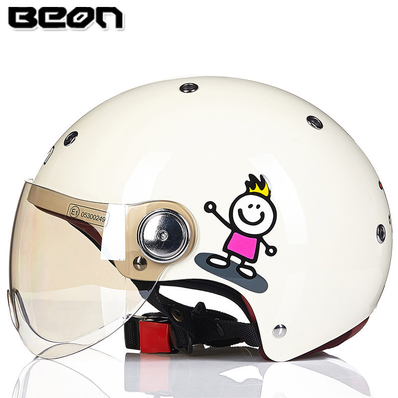 Casco de la motocicleta BEON 3C certificado de los hombres y las mujeres medio casco Four Seasons universal de la motocicleta del coche eléctrico del verano casco B103