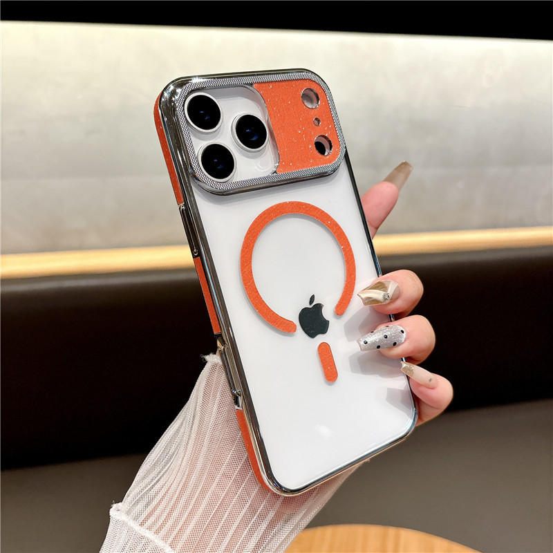 适用苹果17Air电镀散粉手机壳iPhone17ProMax保护套透明磁吸新款|undefined