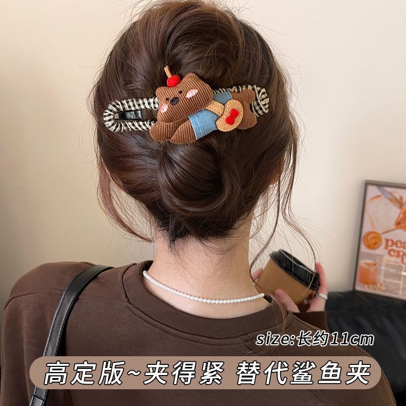 蝴蝶结鸭嘴夹高级感2025新款发夹女半扎一字抓夹安全鲨鱼夹子发饰|undefined