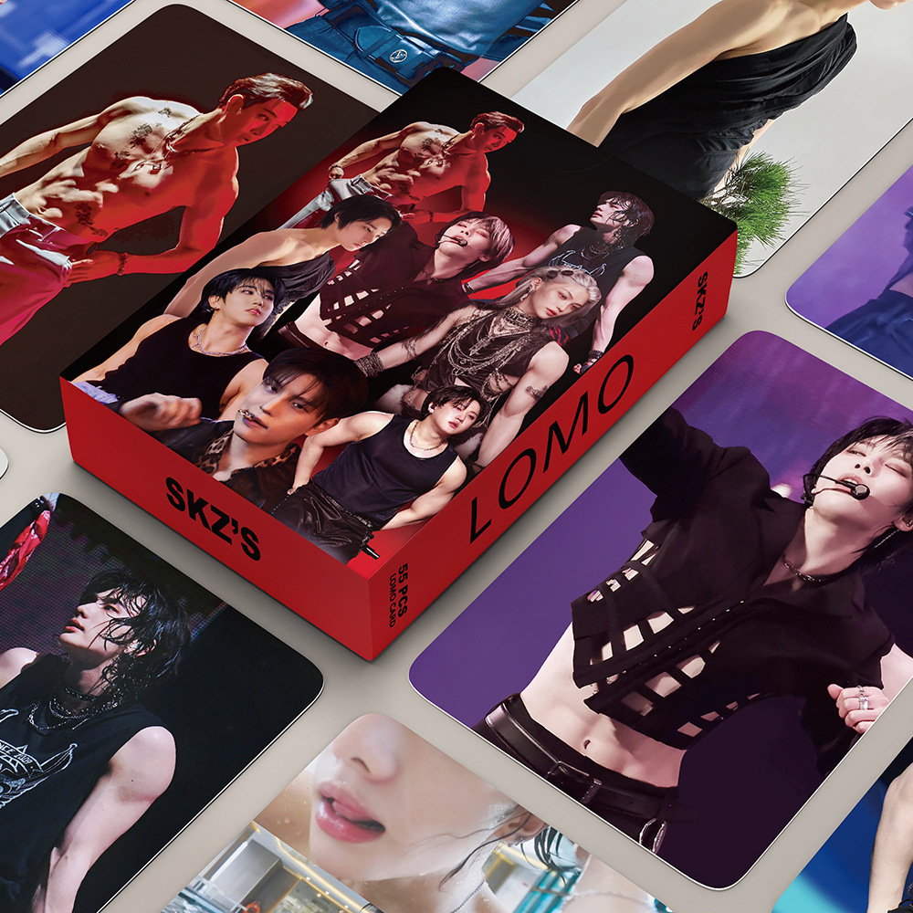 Straykids sexy muscle photo card homemade collection 55 boxed postcards lomo small cards skzoo