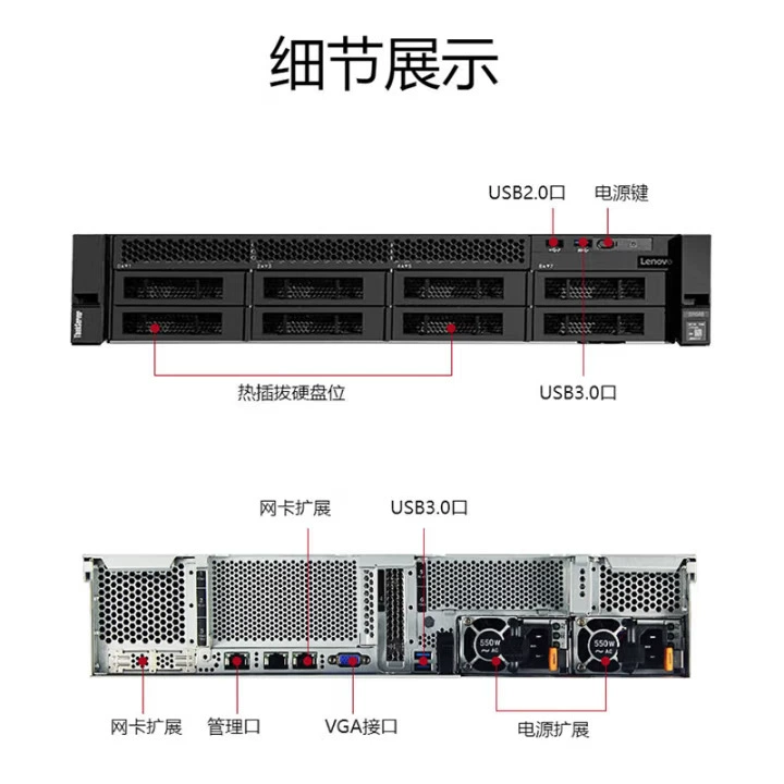 Suitable for Lenovo server ThinkServerSR588 file ERP database host enterprise-level applications