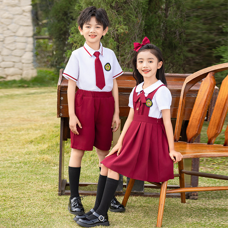 小學生校服夏季班服幼兒園園服夏裝英倫風畢業照服兒童演出服套裝