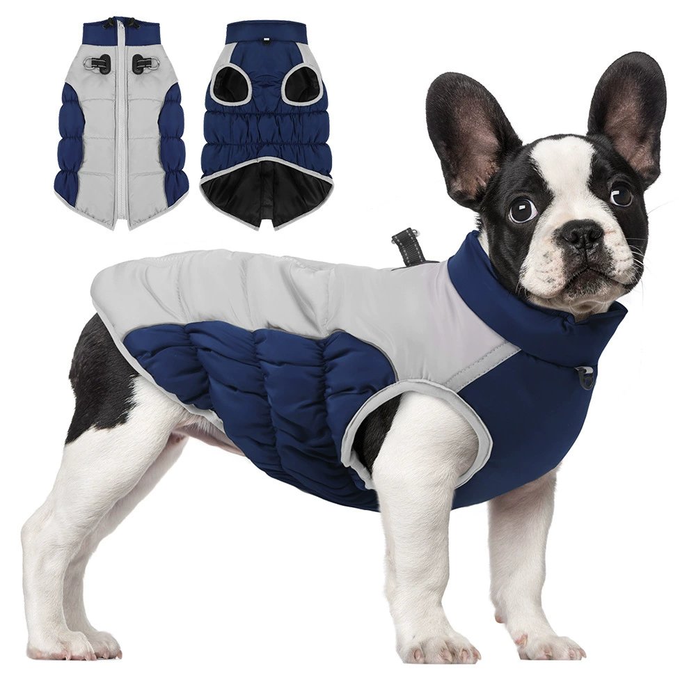 Трансграничная одежда для домашних животных, осенне-зимняя теплая светоотражающая одежда для домашних животных, водонепроницаемая и ветрозащитная утолщенная одежда для собак оптом на складе