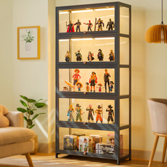 手作りの展示棚はガラスの透明な防塵のショーケースのレゴのおもちゃのアクリルの収納箱の本棚の棚をまねます。
