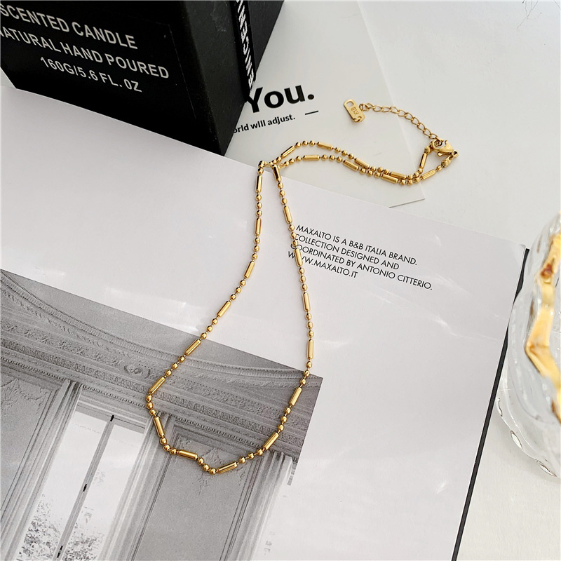 Großhandel Ig-stil Moderner Stil Einfarbig Titan Stahl Überzug Halskette display picture 2