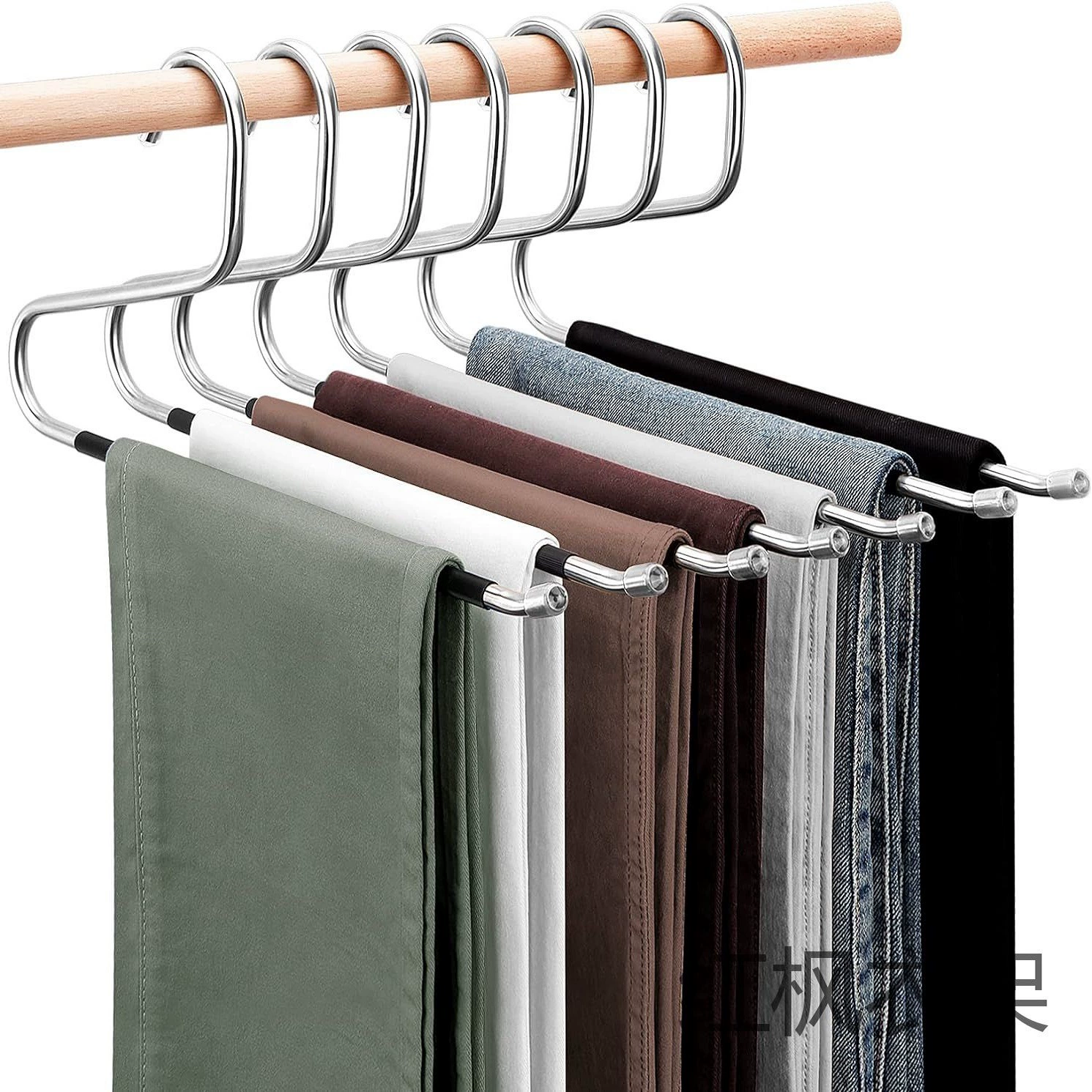 Утолщенная противоскользящая стойка для брюк в форме гуся из нержавеющей стали, бытовая стойка для брюк без складок, Z-образная стойка для хранения шарфов