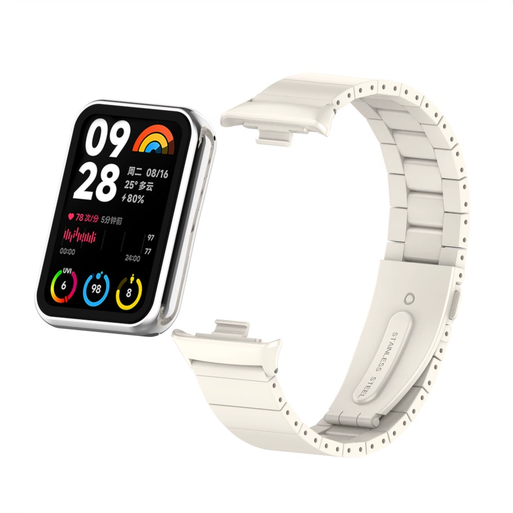 Металлический одношаровой ремешок из нержавеющей стали для Xiaomi Mi Band 9 Pro/8 Pro, совместим с Redmi Watch 4/5
