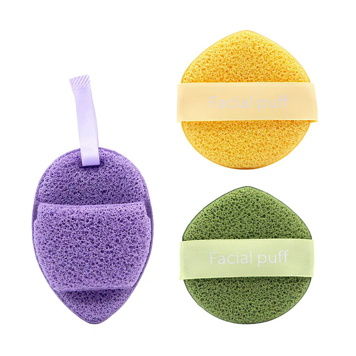 Soaking in water to enlarge makeup remover cleansing face air cushion powder puff ermu water droplets ribbon gloves wash face puff clean wipe face to remove mud film