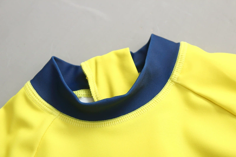 Children's beach swimwear, overall for boys, sun protection cream, split long-sleeve, dinosaur, set, South Korea