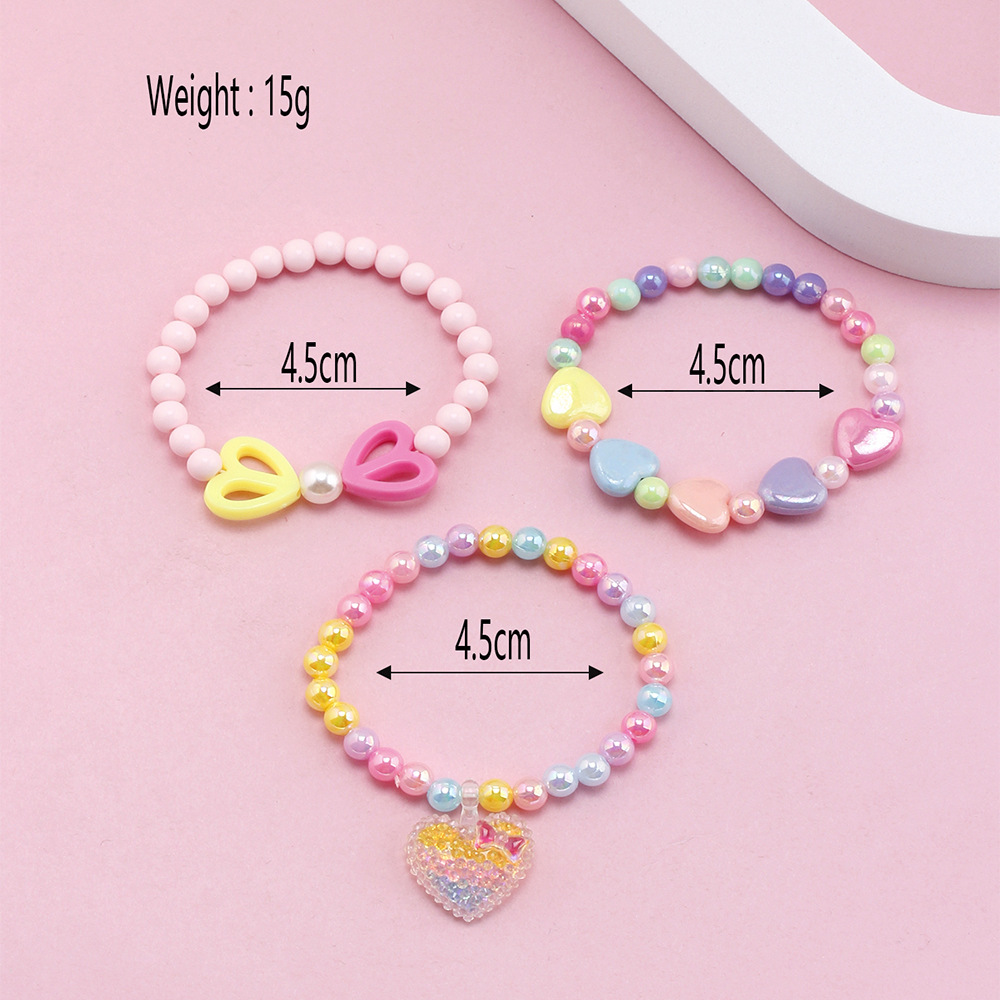 1 Set Fashion Heart Shape Plastic Resin Kid's Bracelets display picture 4