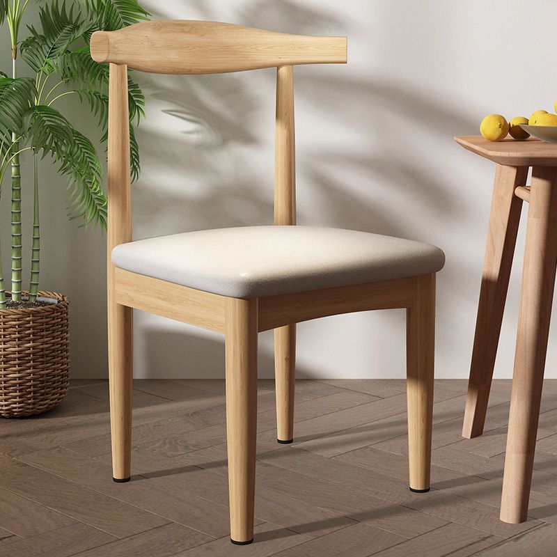 Fraxinus mandshurica 흰색 PU 쿠션 호른 의자 [신규]]