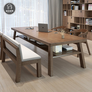 Simple household solid wood large desk living room with laminate storage Long Table study desk desk study table
