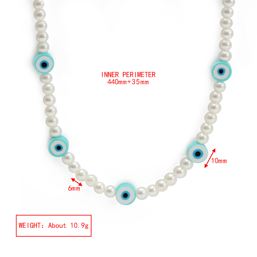 Simple Style Eye Beaded Copper Necklace 1 Piece