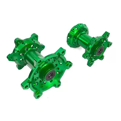 and Rim Assemblies, Motorcycle wheel hub - a-set-of-front-and-rear-green-wheel-hubs