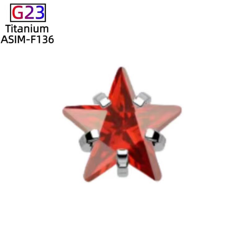 G23 Titanium Star Zircon Ear Cartilage Stud Lip Nail Piercing Jewelry Fashion Ear Accessories detail image 12