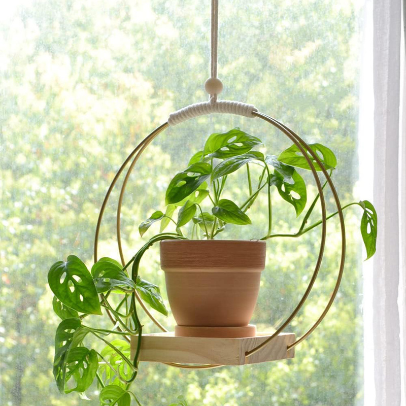 クロスボーダー鉄吊り植木鉢ラックリビングルームショップスペース装飾緑植物ハンギングバスケットラックバルコニーシンプルな装飾ラック|undefined