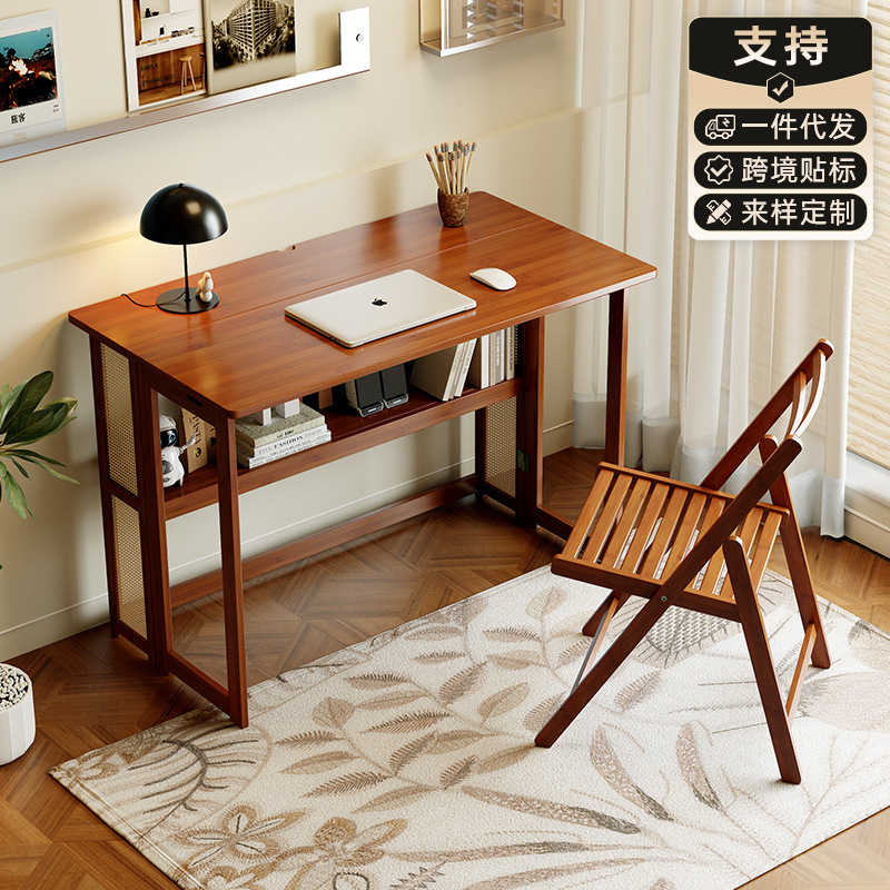 Folding Study Table for Primary School Students, Home Homework Desk, Kidsren's Writing Desk and Chair Set, Special for Small Apartments