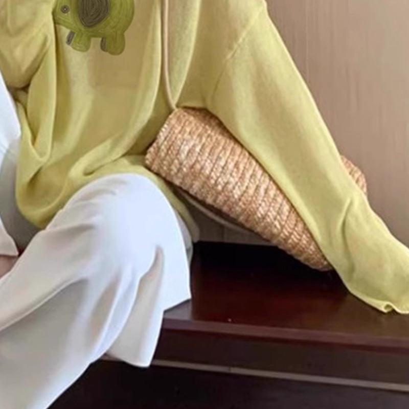 黄色小象防晒罩衫薄纱上衣韩式绝美漂亮减龄网红爆款冰丝针织t恤|undefined