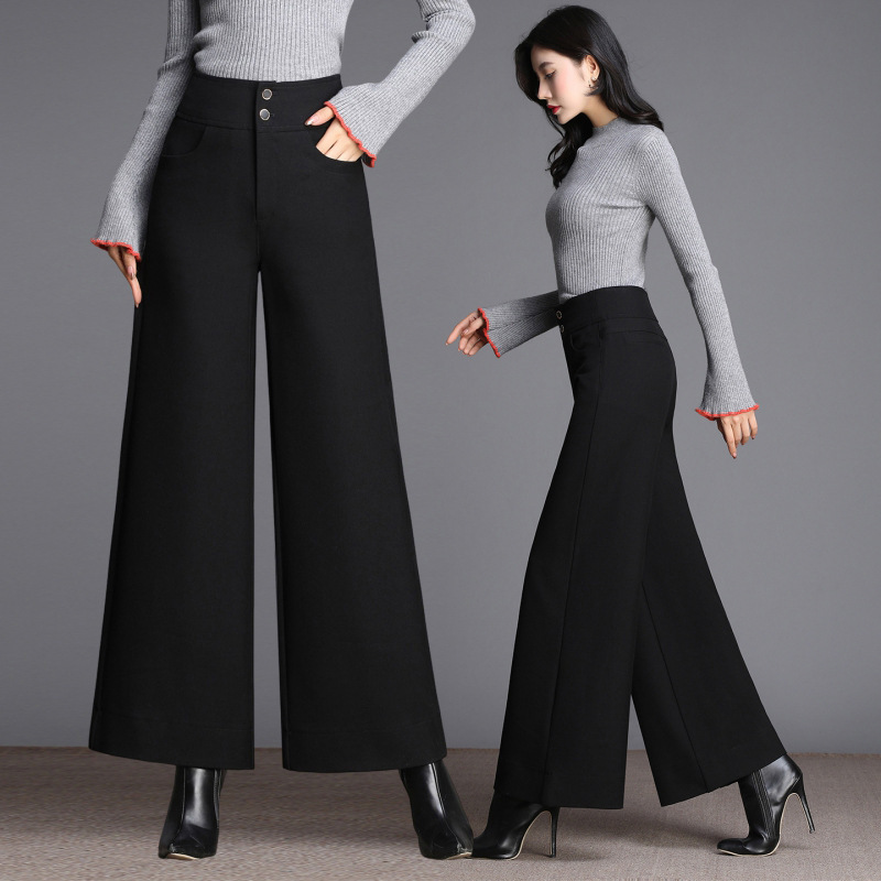 Same style as in the mall: Women's Tencel Wool Wide-Leg Pants, 2026 Spring/Autumn New Model, High-Waisted, Slimming, Draped, High-End Casual Straight-Leg Pants