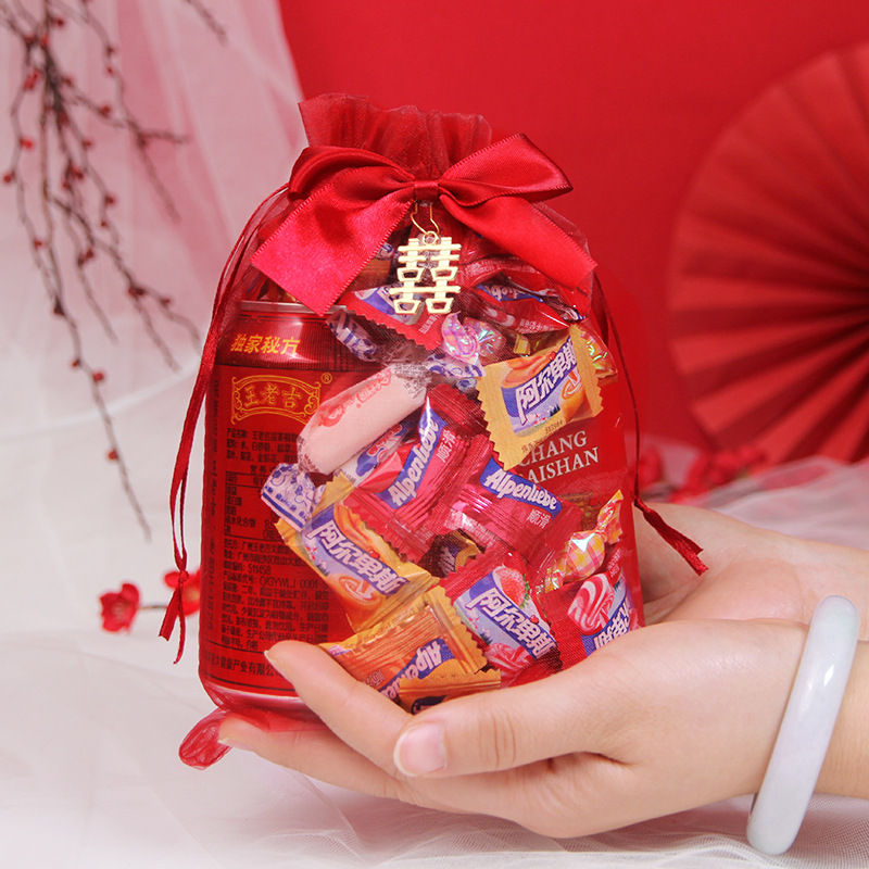Wedding Netting Candy Bags, Wedding Favor Bags for Sunflower Seeds & Peanuts, Trendy Online Candy Boxes, Specialized Wedding Candy Boxes