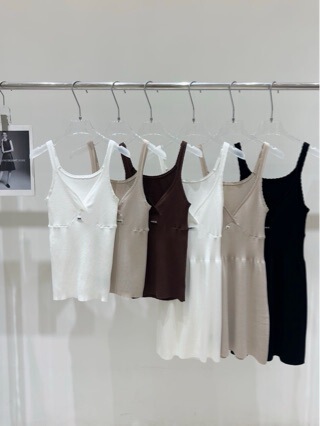 High-End Version 26Ss Summer Miu-Style Sweet and Gentle V-Neck Crochet Hollow-Out Knit Layered Camisole Tank Top