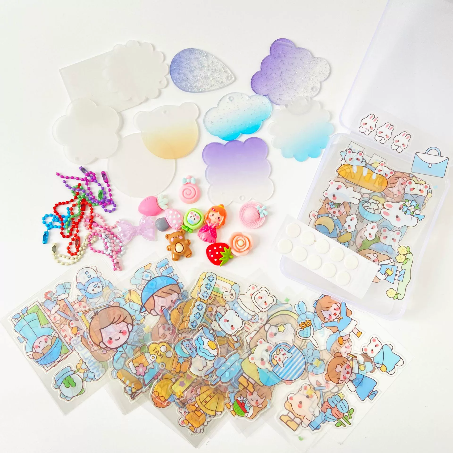 25 наклеек 10 тарелок 10 цепей 10 патч 10 точек (случайный рисунок)