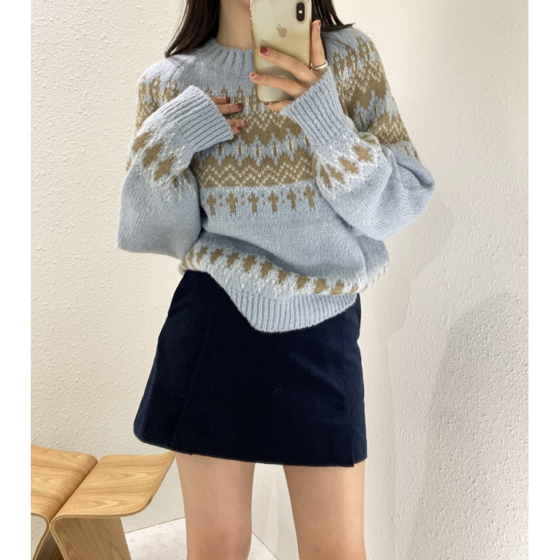 Chic Korean-style Nordic-style pullover sweater