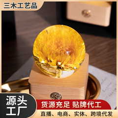 Creative Gift Wooden Music Box Transparent Crystal Ball Music Box Princess Eight Note Music Box Z1
