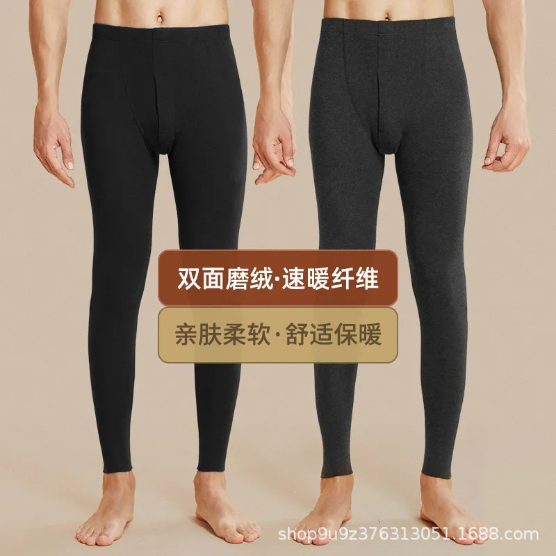 Fabricantes al por mayor pantalones cálidos para hombres con terciopelo grueso a prueba de frío calzado de calzado para hombres delgados pantalones de invierno para hombres