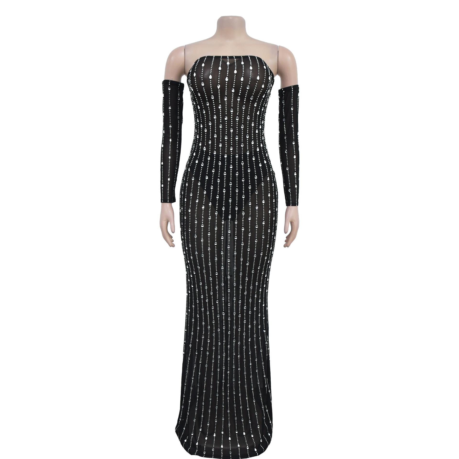 البيع بالجملة امرأة أنيق اللون الصامد حفلة كوكتيل حمالة بلا أكمام فستان الحفلة display picture 17