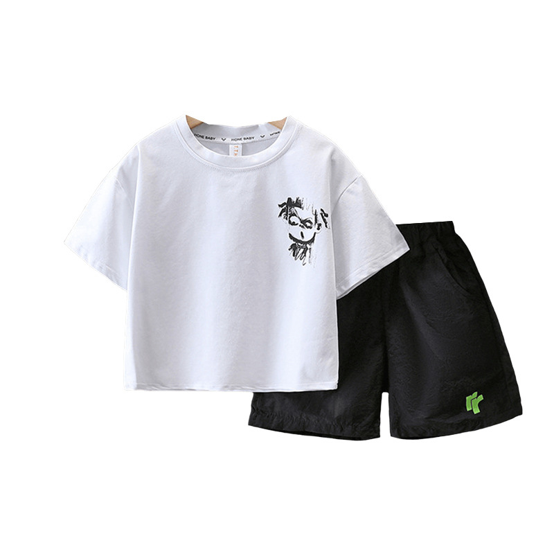 7164 Traje de verano para niños 2025 Nuevos niños Ropa de verano de manga corta fresca y atractiva Ropa deportiva de verano para bebés