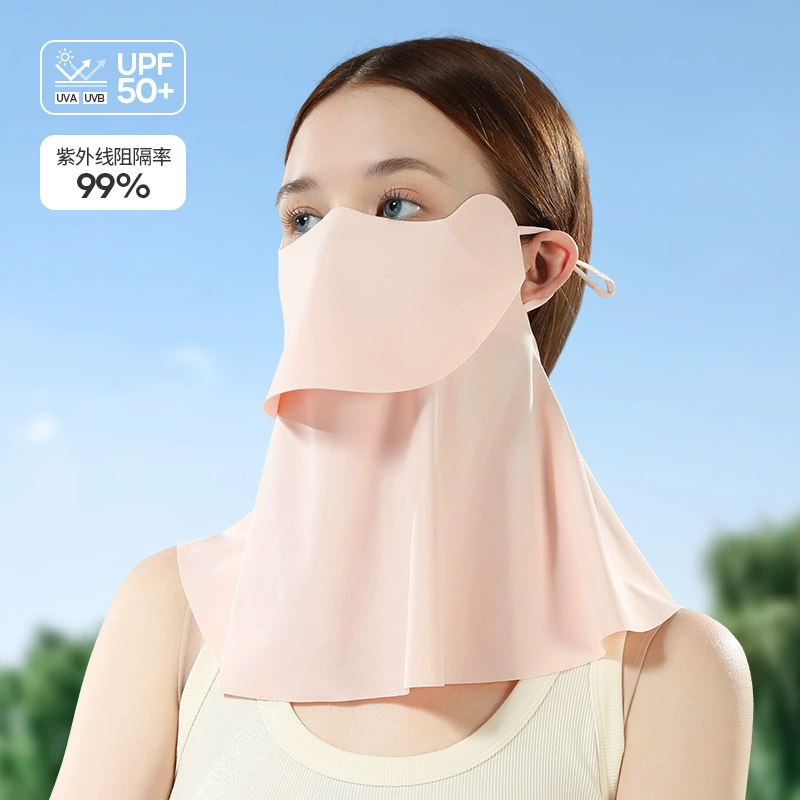Ледяная шелковая маска для женского дышащего можно пить воду для защиты глаз угол анти-УФ лицо кини затенение шея без следов вуаль оптом