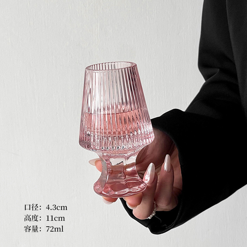 Copa de olor de whisky Copa de degustación de rayas francesas Copa de degustación de cristal grueso Copa de vino de lujo ligero de alta gama Copa de mercado