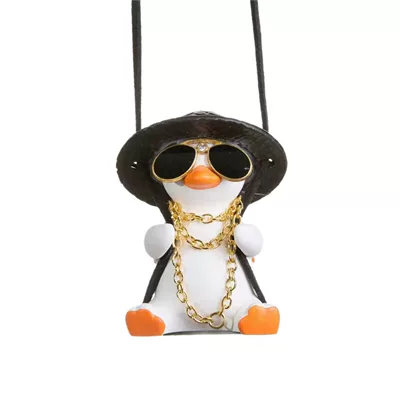 Female Duck Swing Cartoon Car Decoration — Car hanging - black-hat-backpack-rich-man