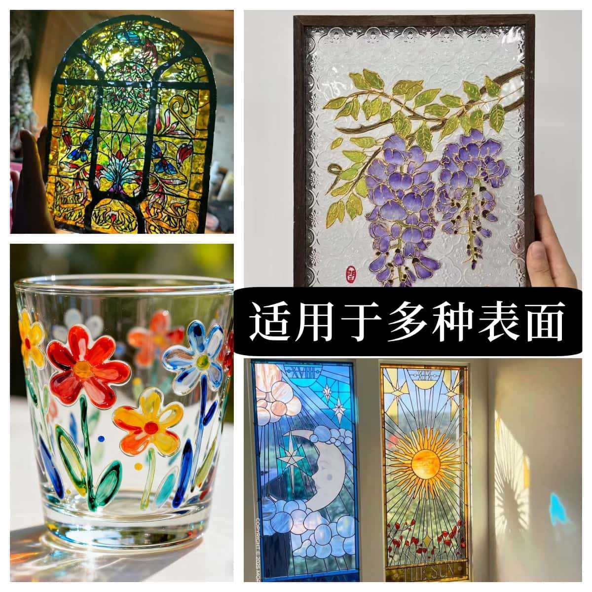 Dorado 3D estereoscópio lápiz di-vidrio pintura dorado y plata lápiz de acrílico transparente lápiz de acrílico impermeable