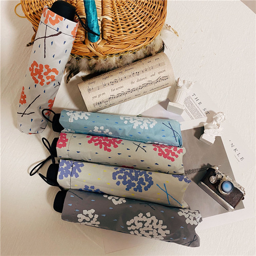 Custom Logo Advertorial Umbrella with Fresh Style Sunshade, Women's Foldable Rain Umbrella, Dual-Purpose Automatic Sun Umbrella