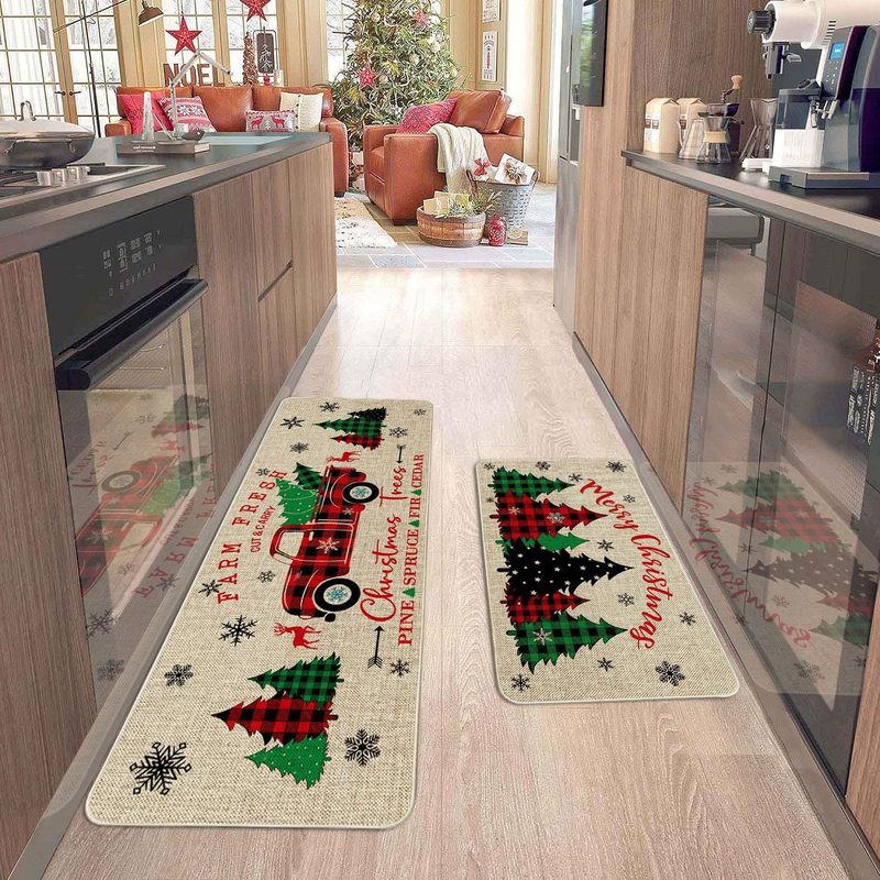 クロスボーダー TEMU Amazon クリスマス フロアマット セット ホーム キッチン 滑り止め、耐摩耗性、お手入れが簡単なフロアマットは、代理店として発送できます|undefined