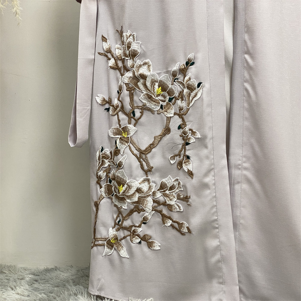 Women's Slim Fit Long Sleeve Cardigan Fashion Robe Embroidered_ecoleips.com