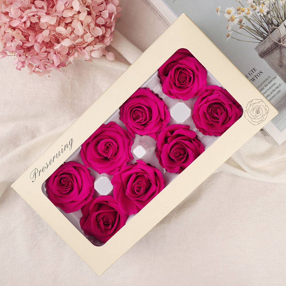 Cabeza de Rosa Preservada B+, 4-5 cm, Regalo para el Día de San Valentín Chino, Ramo de Flores Preservadas al por Mayor, Flores Secas para DIY, 520