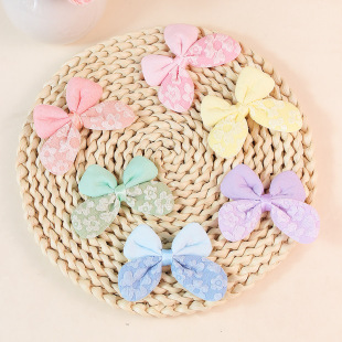 Polyester Fabric Hair Accessories, Headwear, Clothing Accessories, Color Matching Small Bow DIY Accessories, Semi-Finished Accessories Wholesale