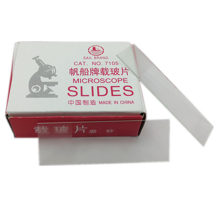 帆船载玻片盖玻片7101光面7105磨砂面载玻片100片显微镜用玻片