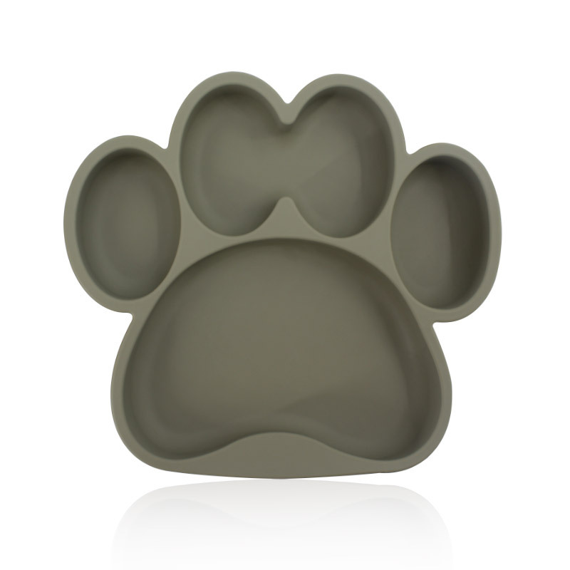 Spot para niños pata de oso tazón de ventosa de silicona bebé anti-caída placa de comedor de silicona de grado alimenticio para bebés