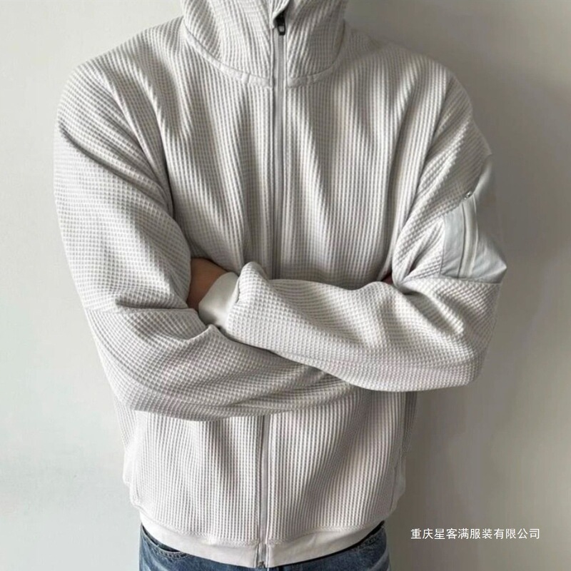 【】25 Waffle Weave Hooded Fleece Jacket Coat Waffle Fleece Jacket Without Lining 【】25 Waffle Weave Hooded Fleece Jacket Coat Waffle Fleece Jacket Without Lining