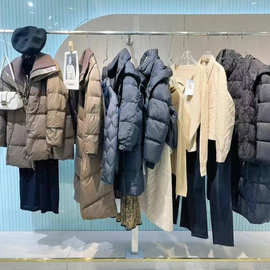 25冬朗斯莉简约品质感羽绒服双面呢大衣裤裙品牌折扣直播一手货源