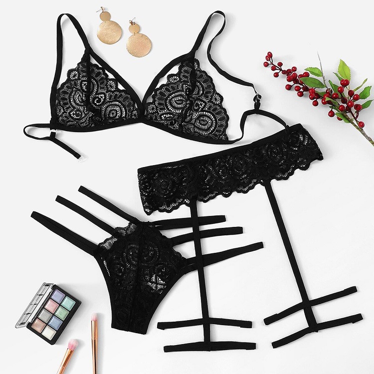Three Point Lace Lingerie Set Image 1