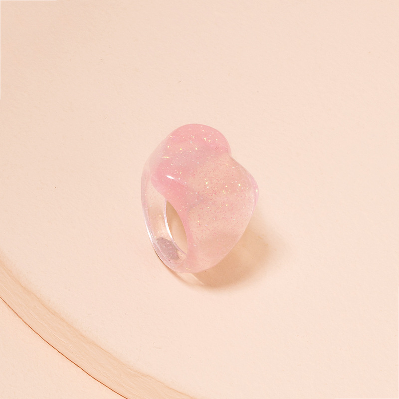 Fashion acrylic resin ring retro heart rings