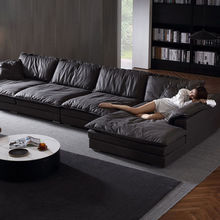 意式轻奢简约现代科技布小户型羽绒宽大北欧布艺沙发组合免洗家具