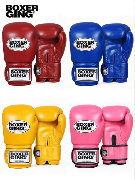 Genuine leather boxing gloves for professional Sanda, combat, and Muay Thai training, practical gloves for adults, men and women, suitable for punching bags