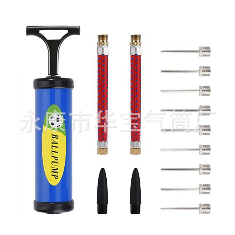 폭발 14 개 세트 [6 인치 새 핸들 펌프 1 개 + 공기 바늘 9 개 + 연장 튜브 2 개 + 검은 공기 노즐 2 개]